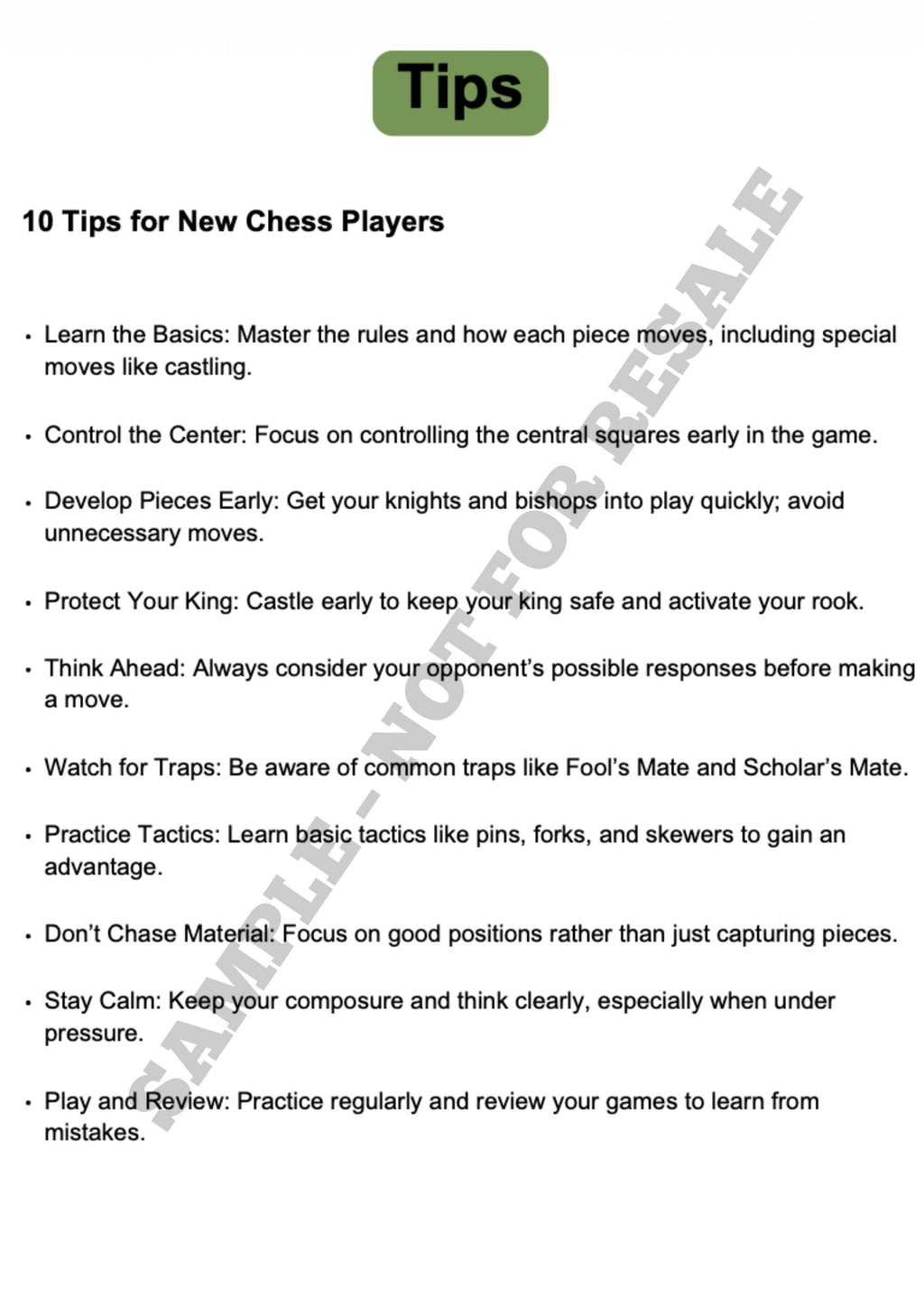 Chess Starter Pack – Beginner Learning Bundle for Kids (Ages 5–8)