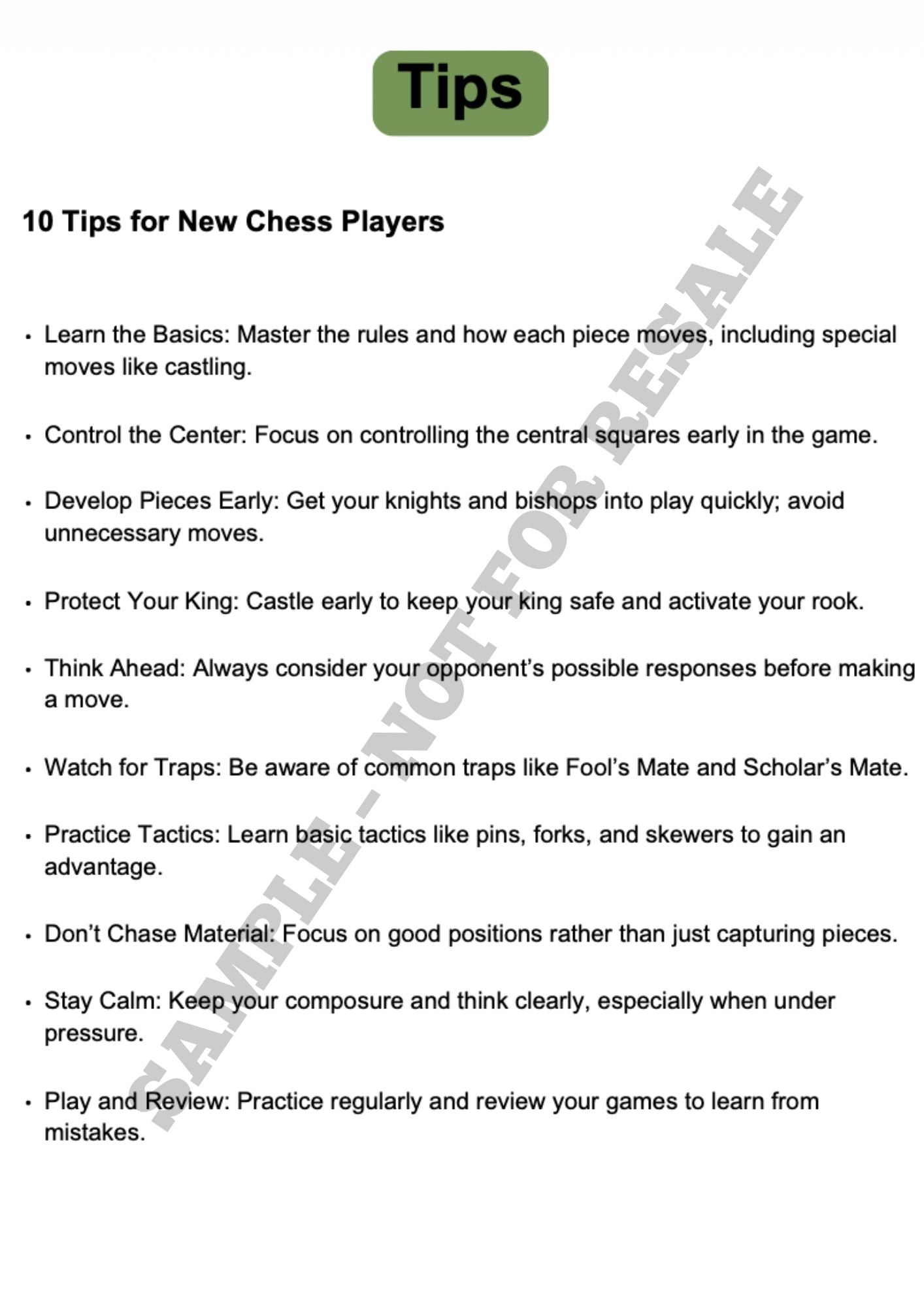 Chess Starter Pack – Beginner Learning Bundle for Kids (Ages 5–8)